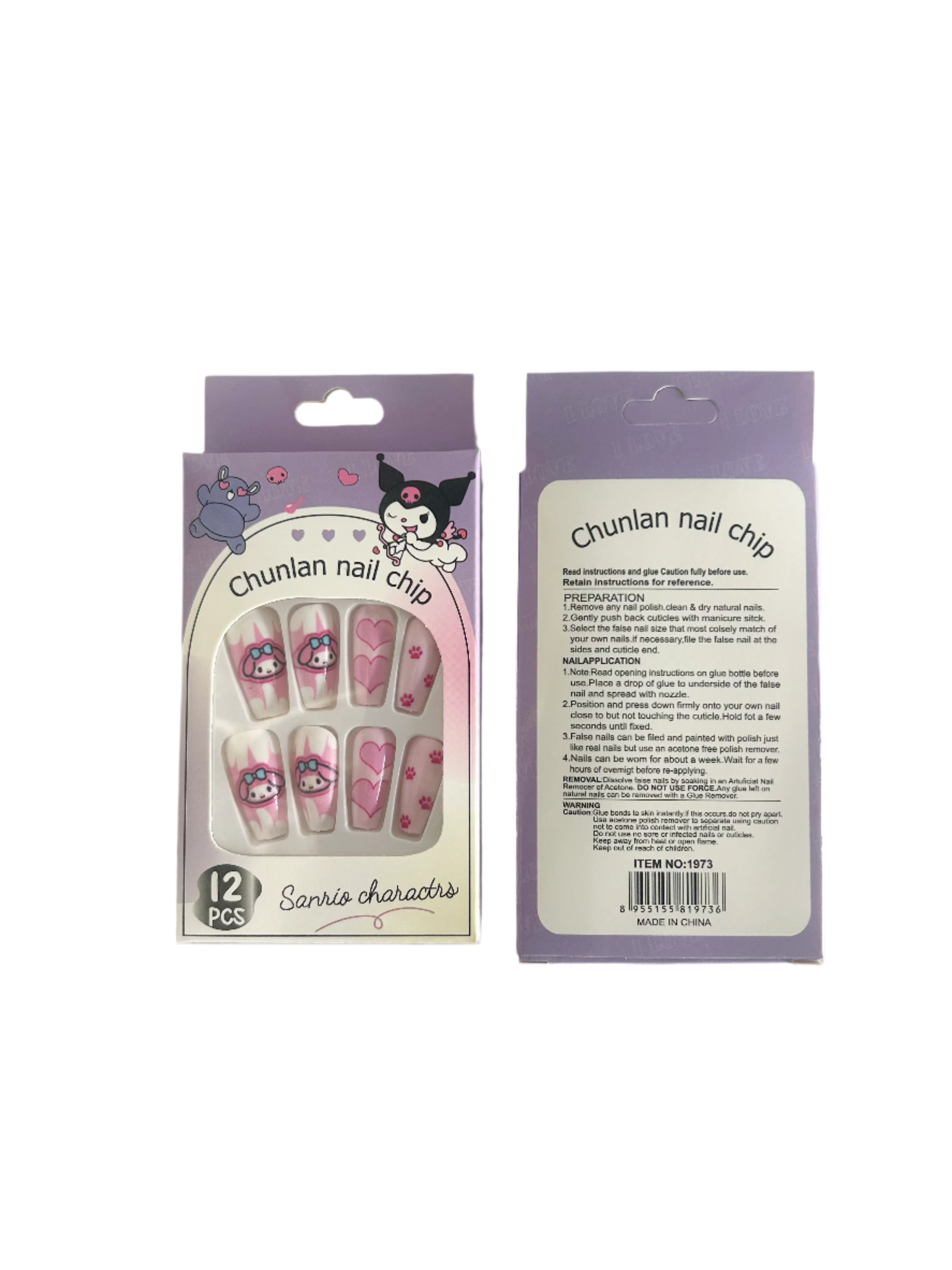 Cutesy Churun Cartoon Anime Press On Nails - Trendy & Easy-to-Apply Nails