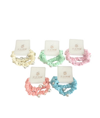 Candy Colour Pearl Hair Tie 2pcs - Stylish & Gentle Hold