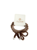 Velvet Faux Pearls Detailed 2pc Hair Ties – Elegant and Stylish Hair Accessories for All Occasions