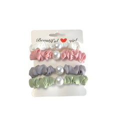 Stylish Elastic Faux Pearl Hair Band 4pc – Elevate Your Hairstyle with a Touch of Elegance!