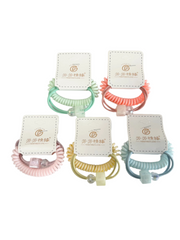 Colourful Candy Spiral Hair Ties - No-Snag, Gentle Hold for All Hair Types