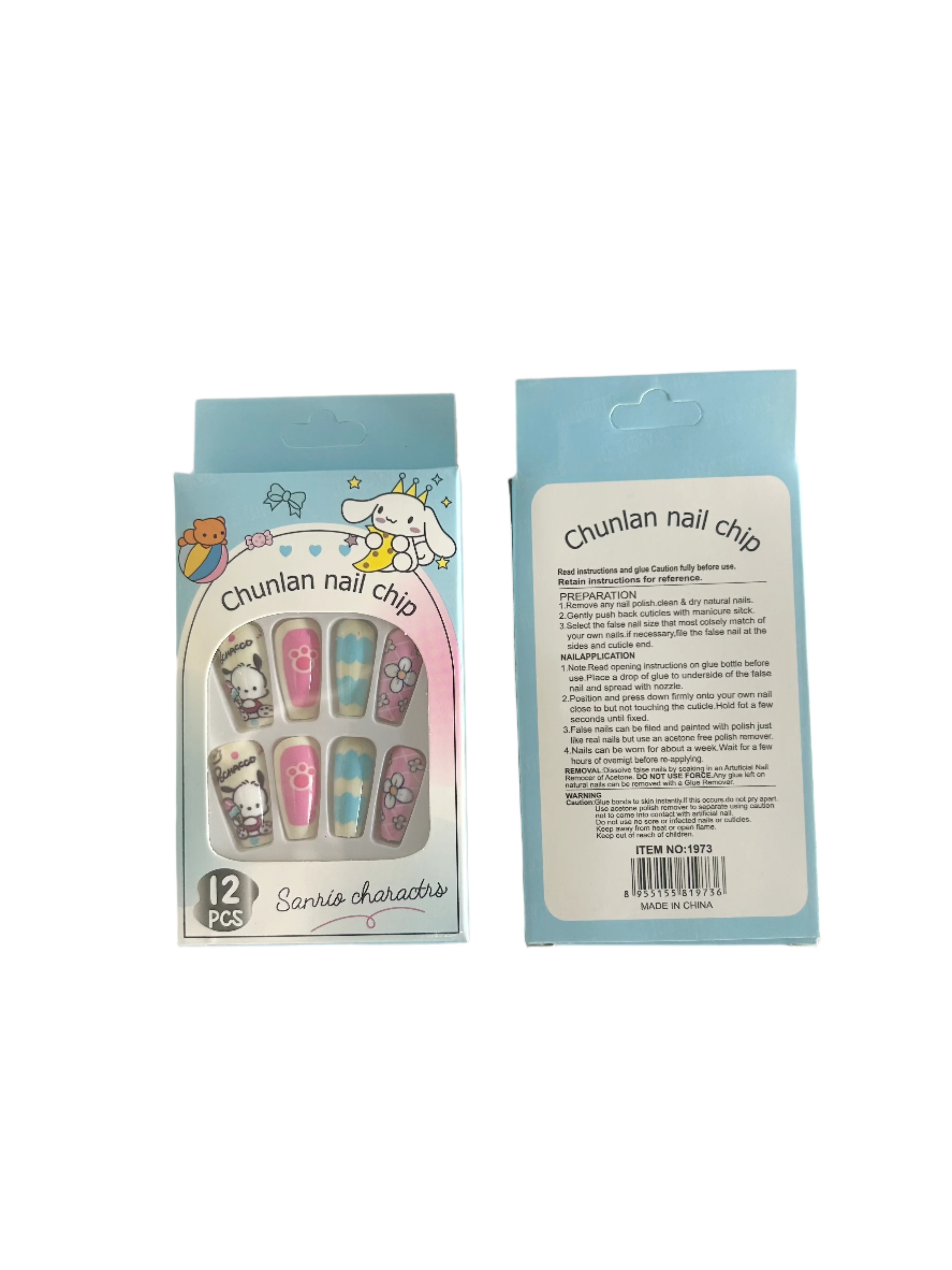 Cutesy Churun Cartoon Anime Press On Nails - Trendy & Easy-to-Apply Nails