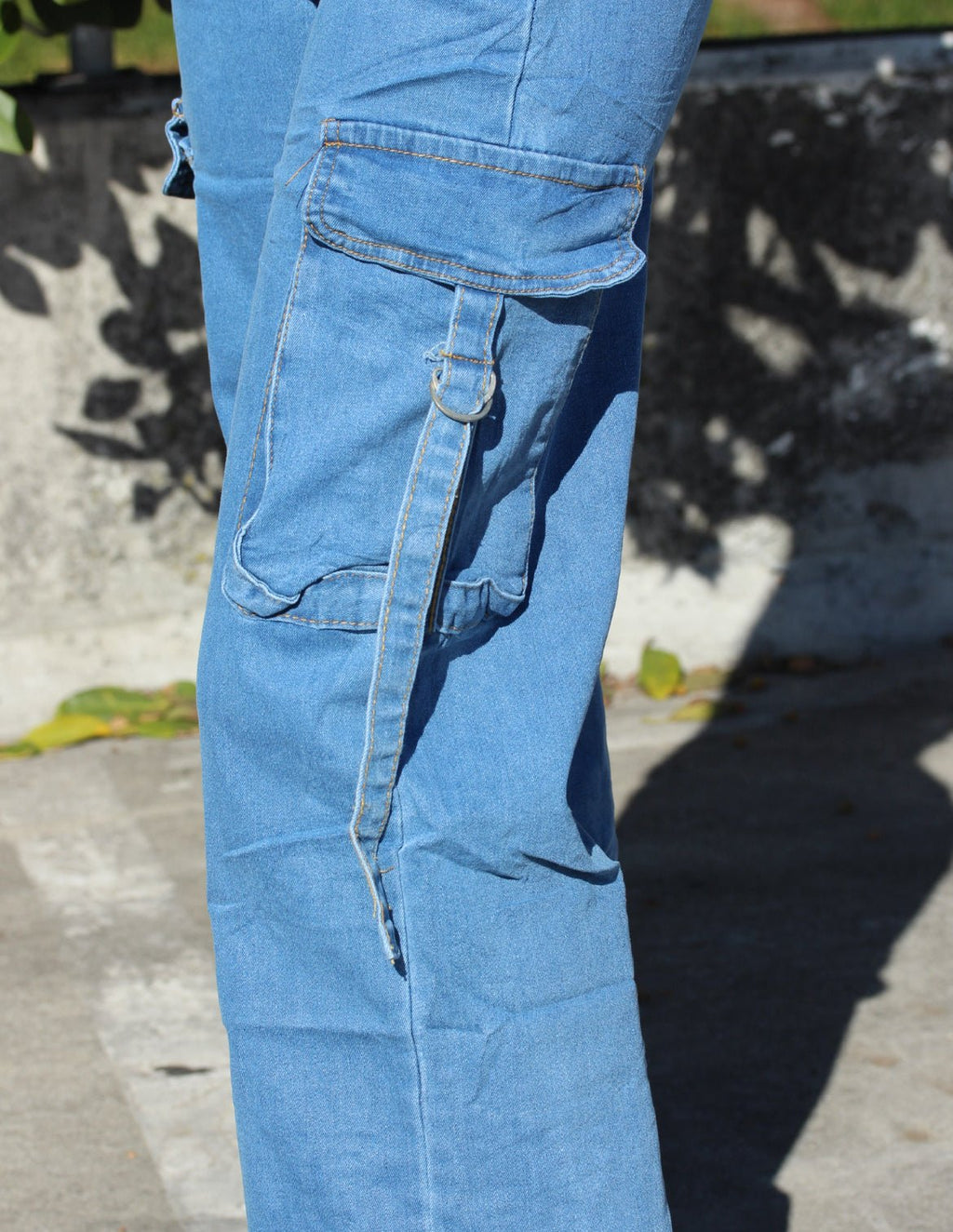 High-Waist Cargo Jeans with Side Pockets – DYQ 359