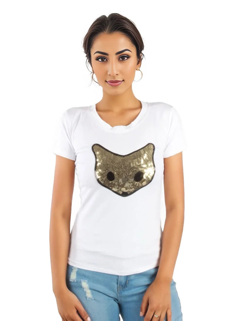 Glitter Graphic Fox T-Shirt XD21