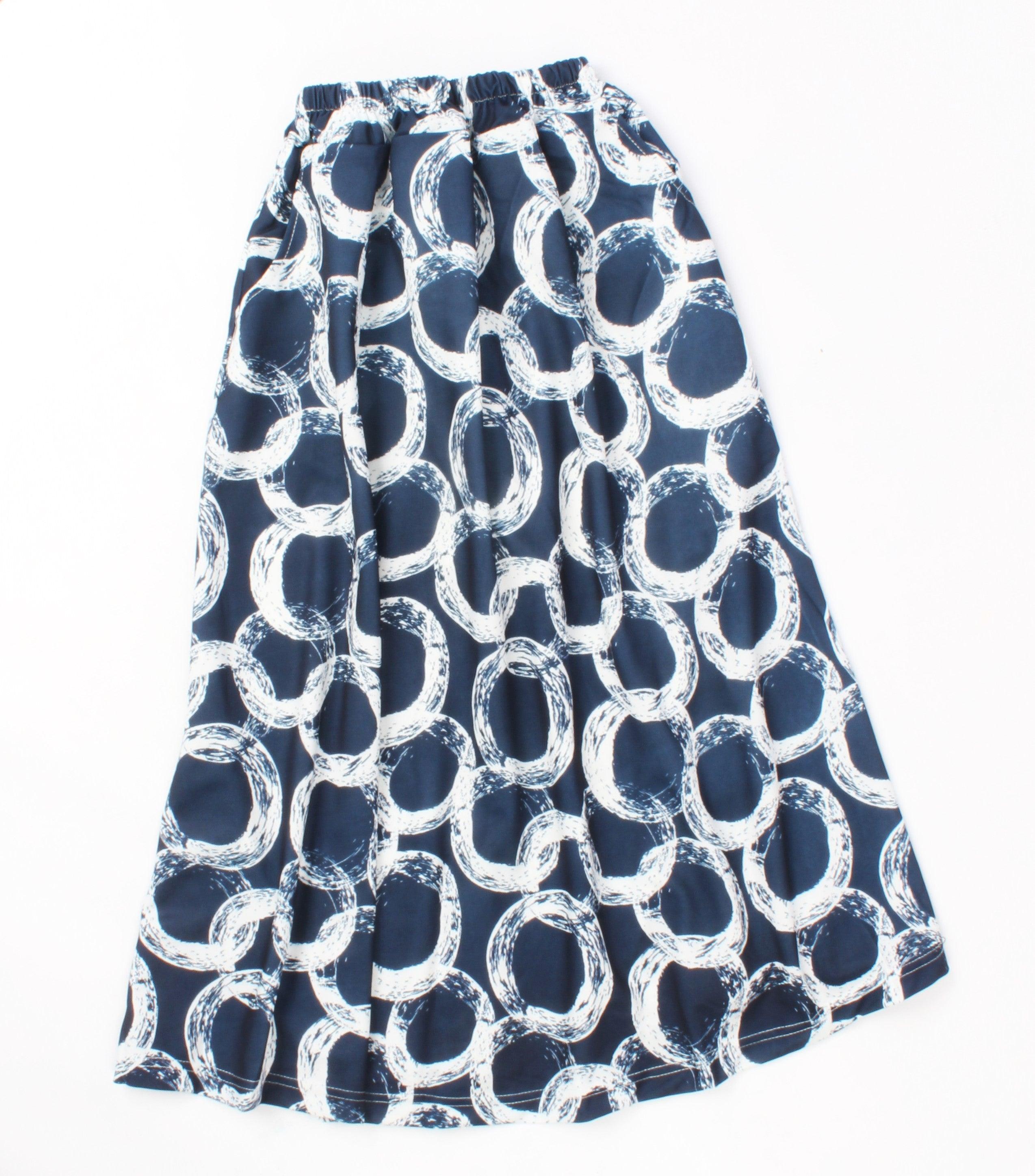 Graphic Midi Elastic Waist Skirt - XD21