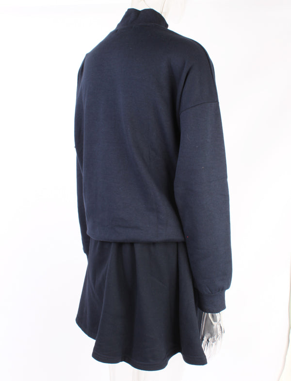 Navy Blue A-line Mini Skirt