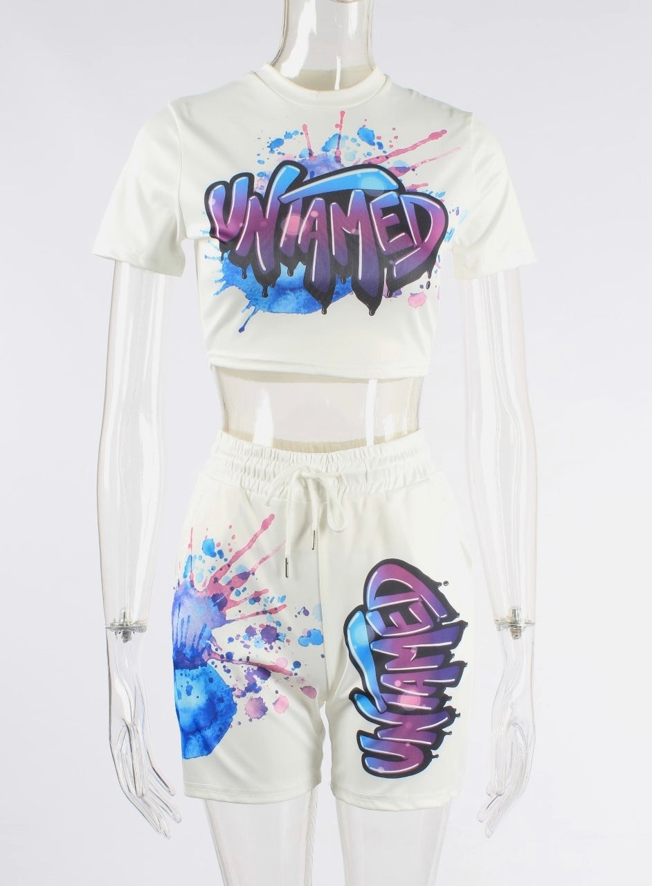 Graphic Two Piece Lounge Wear Set XD21