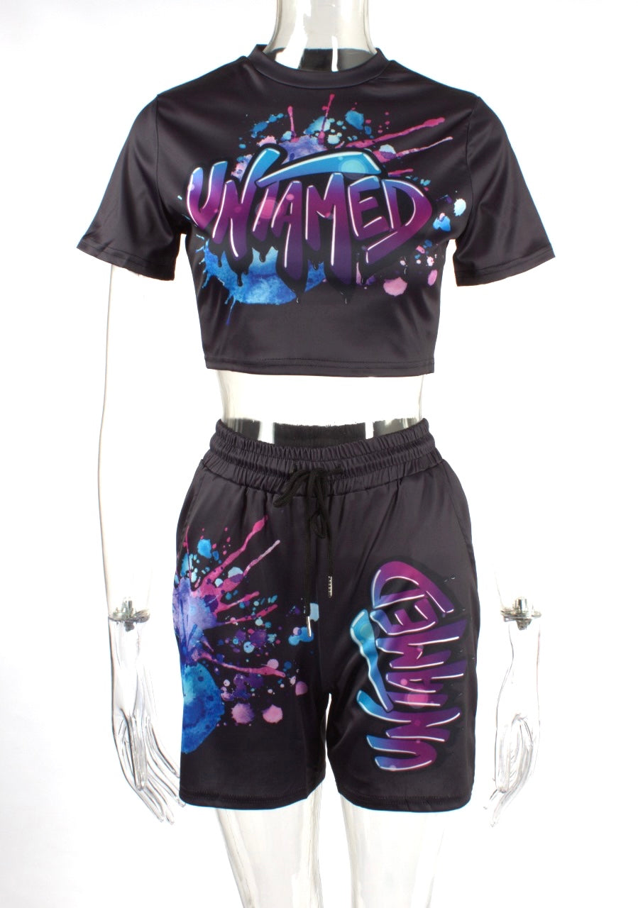 Graphic Two Piece Lounge Wear Set XD21