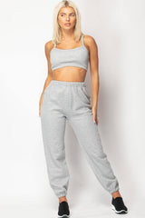 Grey Quilted Joggers & Top Loungewear Set - XD21