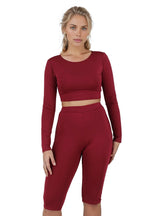 Gym Two Piece Long Shorts Set XD21