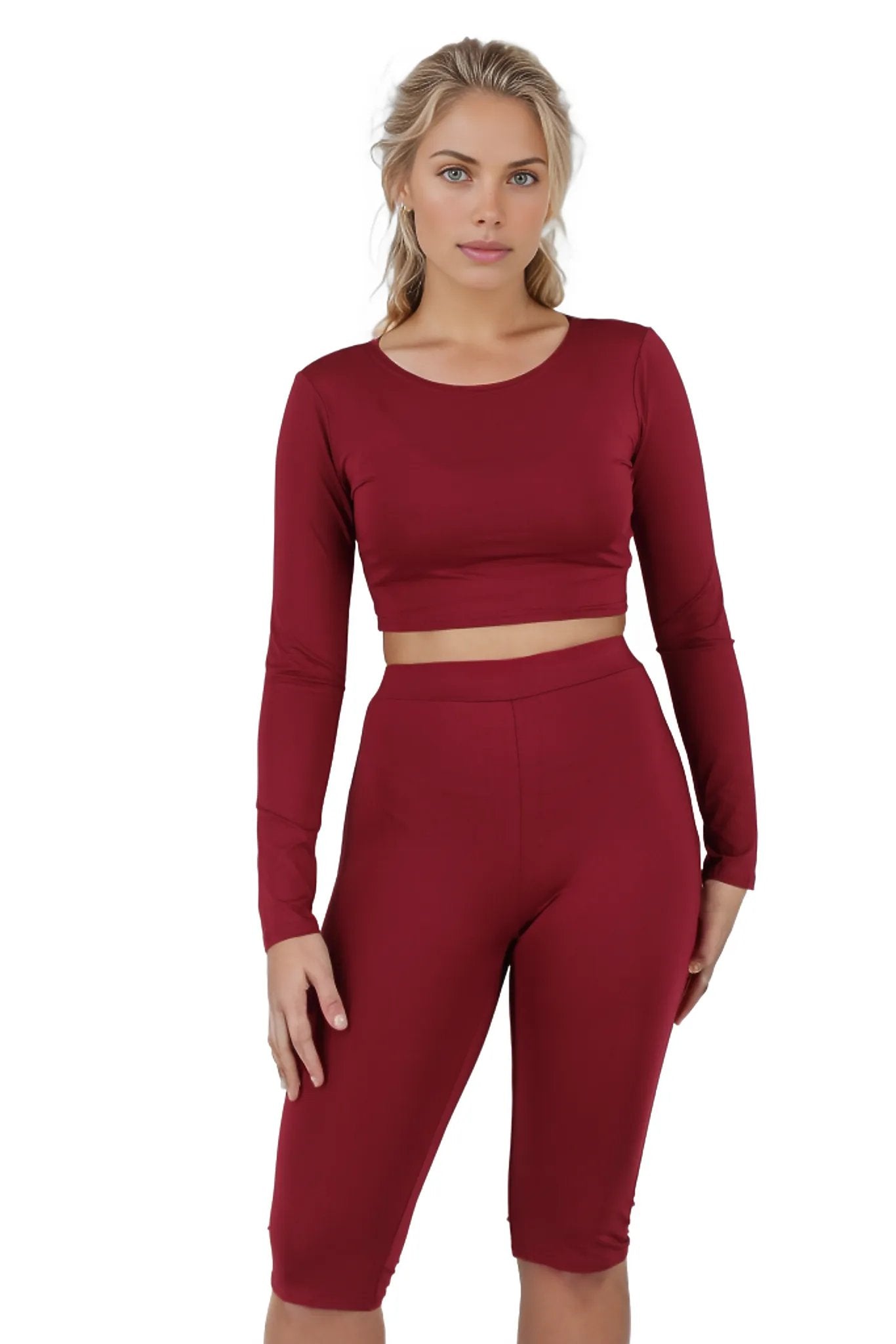 Gym Two Piece Long Shorts Set XD21