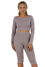 Gym Two Piece Long Shorts Set XD21