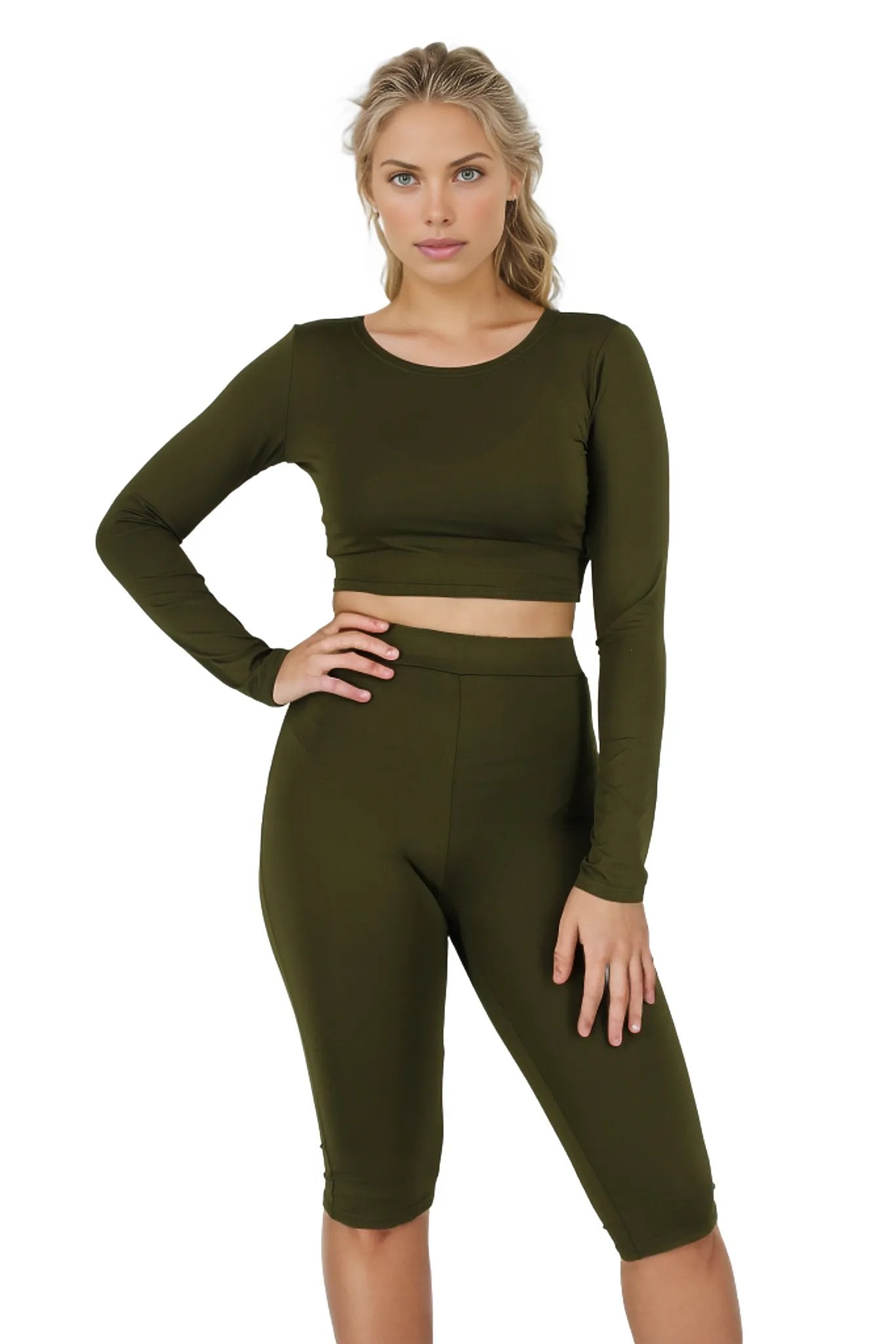 Gym Two Piece Long Shorts Set XD21
