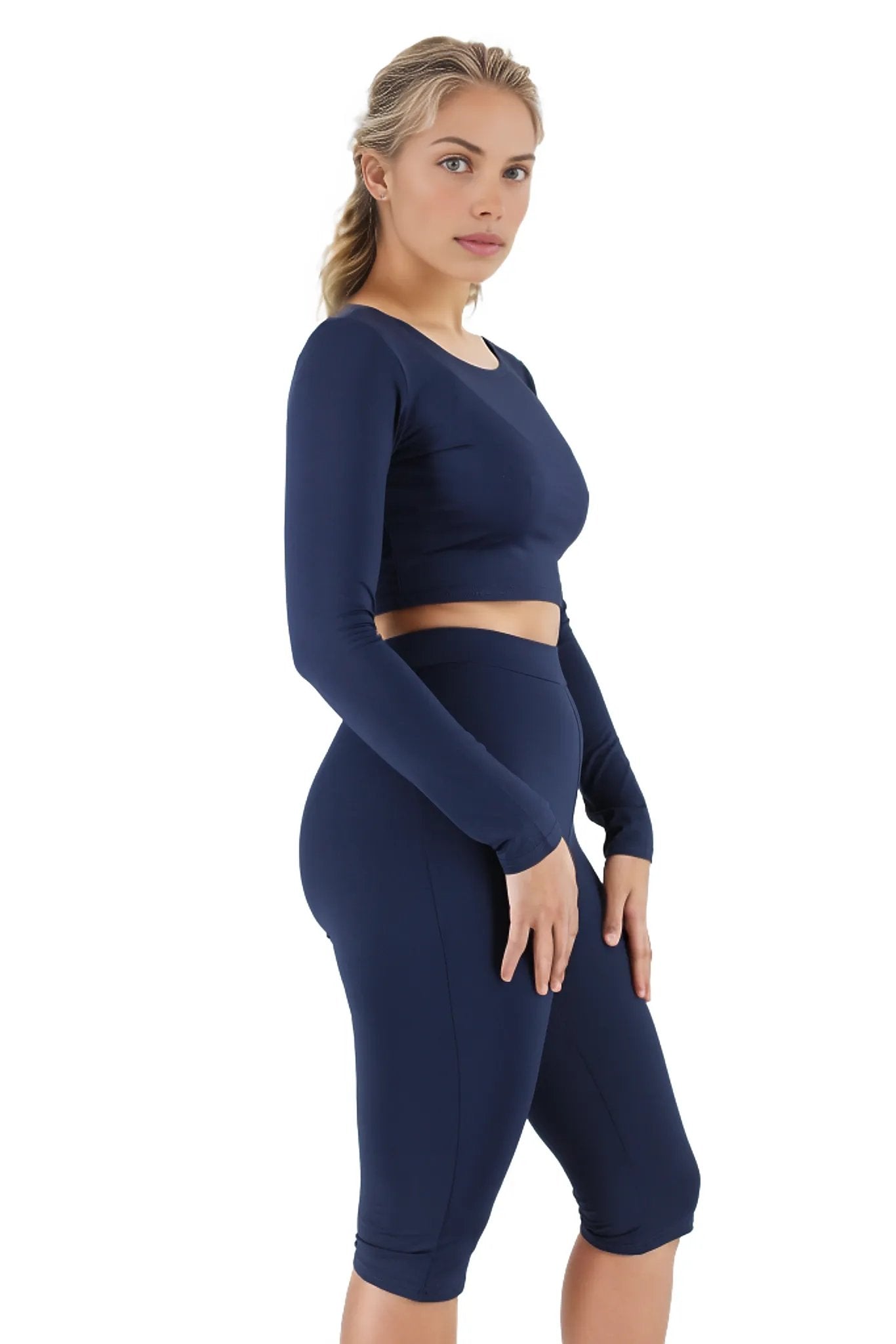 Gym Two Piece Long Shorts Set XD21