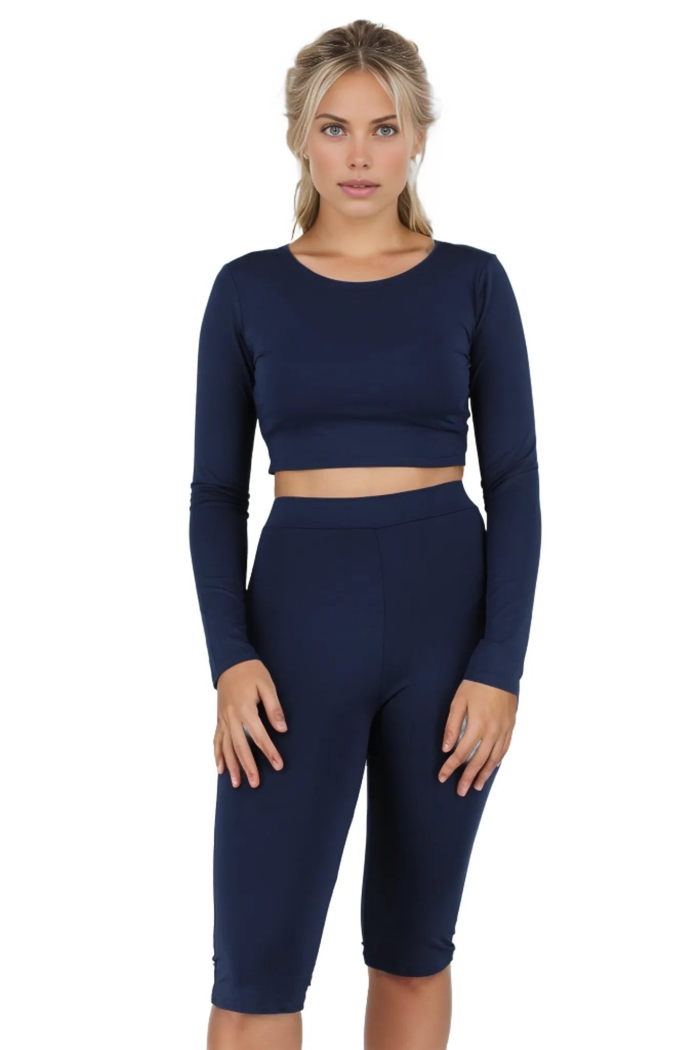 Gym Two Piece Long Shorts Set XD21