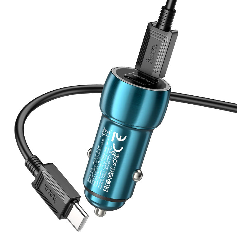 HOCO Car Charger Z48 40W Cable Set Black XD21