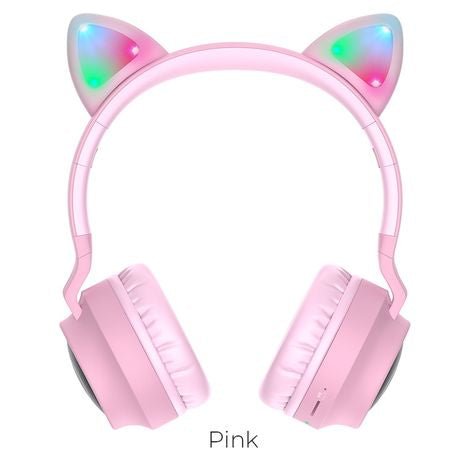 HOCO W27 Wireless Headphones Cat Ear Pink XD21
