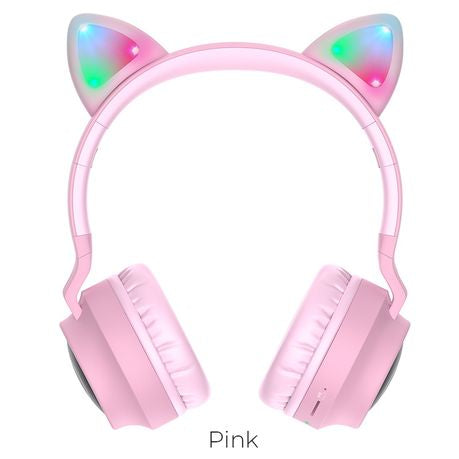 HOCO W27 Wireless Headphones Cat Ear Pink XD21