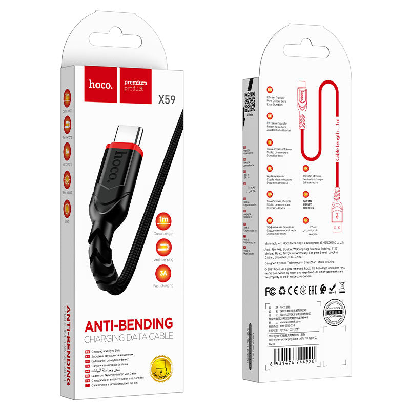 HOCO X59 Type C Anti Bending Charging Cable XD21