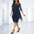 Half Sleeve Loose Elegant Lace Dress XD21