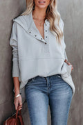 Half open button pocket hooded jacket XD21