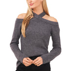 Halter Neck Off Shoulder Long Sleeve Sweater XD21