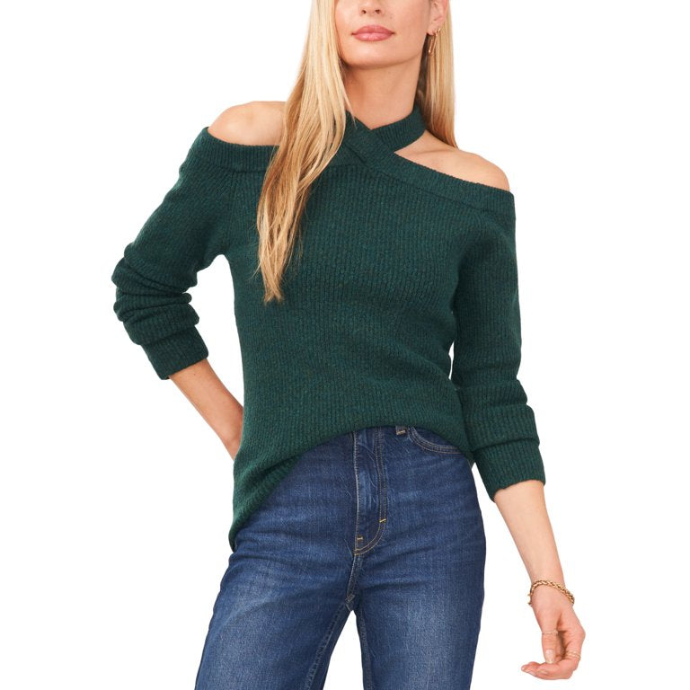 Halter Neck Off Shoulder Long Sleeve Sweater XD21