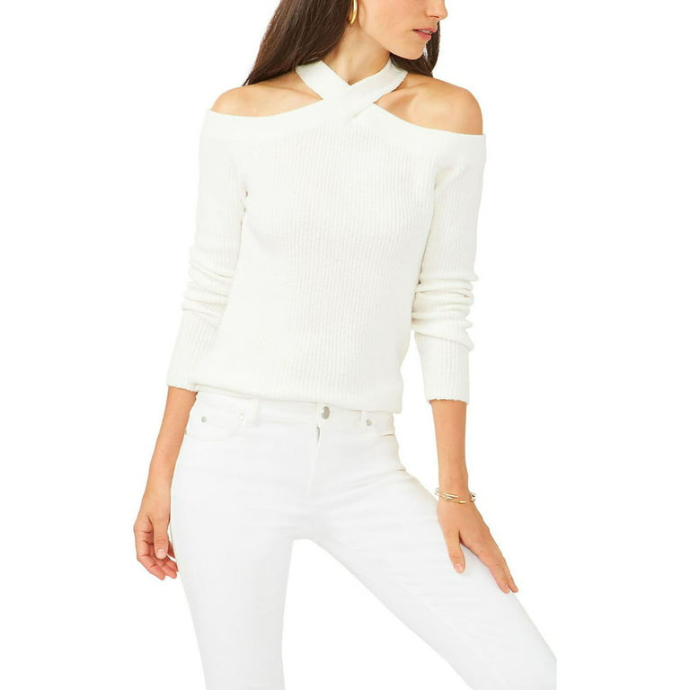 Halter Neck Off Shoulder Long Sleeve Sweater XD21