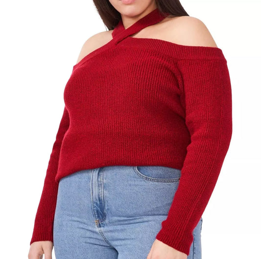 Halter Neck Off Shoulder Long Sleeve Sweater XD21