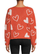 Heart Shape V Neck Knitted Sweater - XD21
