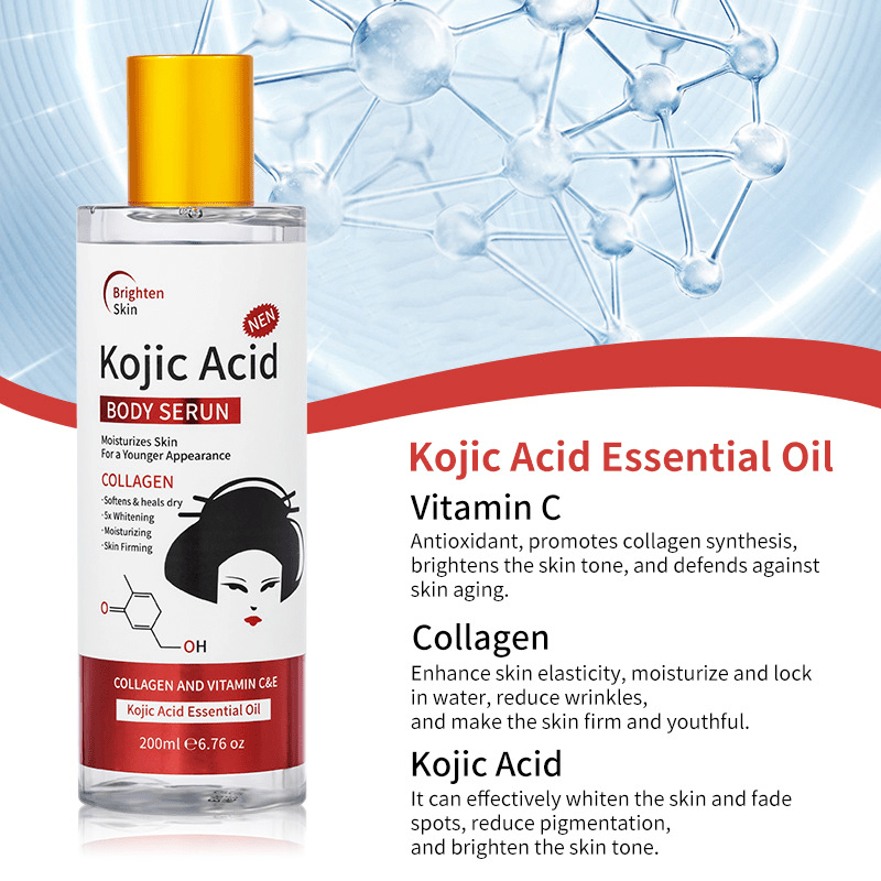 Kojic Acid Body Whitening Collagen Oil 200ml – Brightening & Firming Skin Care