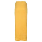 High Waist Button Bodycon Maxi Skirt - XD21
