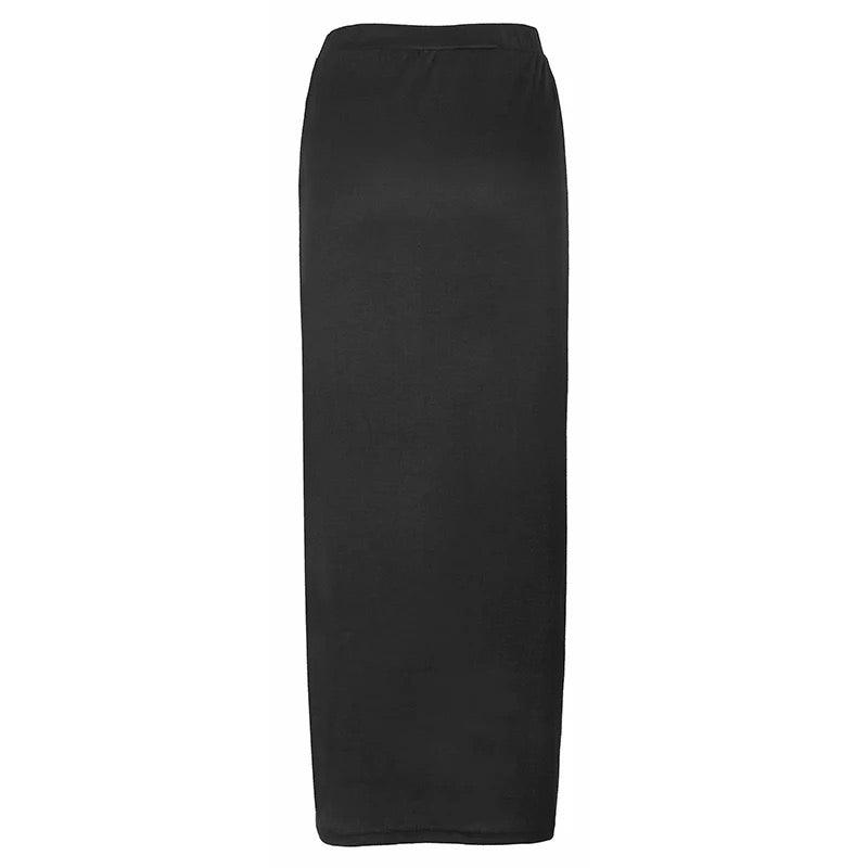 High Waist Button Bodycon Maxi Skirt - XD21