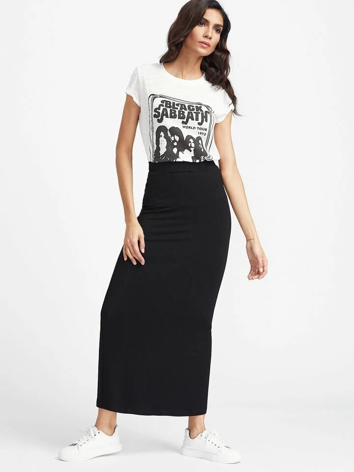 High waisted Maxi Bodycon Skirt XD21