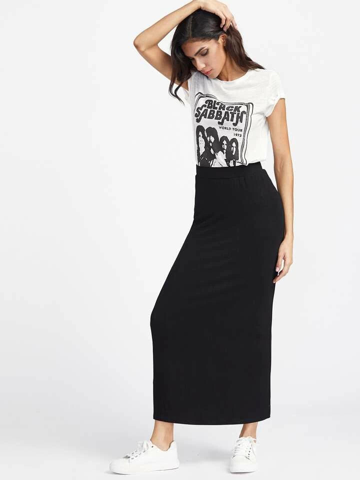 High waisted Maxi Bodycon Skirt XD21