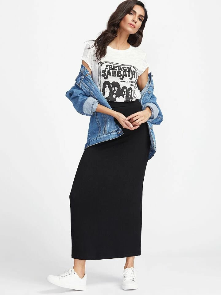 High waisted Maxi Bodycon Skirt XD21