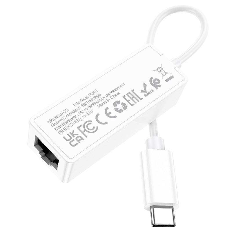 Hoco UA22 Adapter Type-C to RJ45 100 Mbp XD21