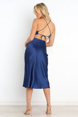 Hollow out satin slip dress XD21