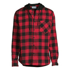 Hooded Flannel Shirt With Pockets XD21
