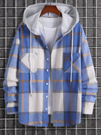 Hooded Flannel Shirt With Pockets XD21