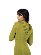 Hooded Sheer Maxi Bodycon Dress XD21