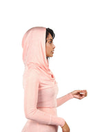 Hooded Sheer Maxi Bodycon Dress XD21