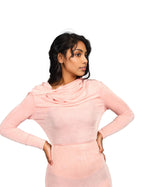 Hooded Sheer Maxi Bodycon Dress XD21