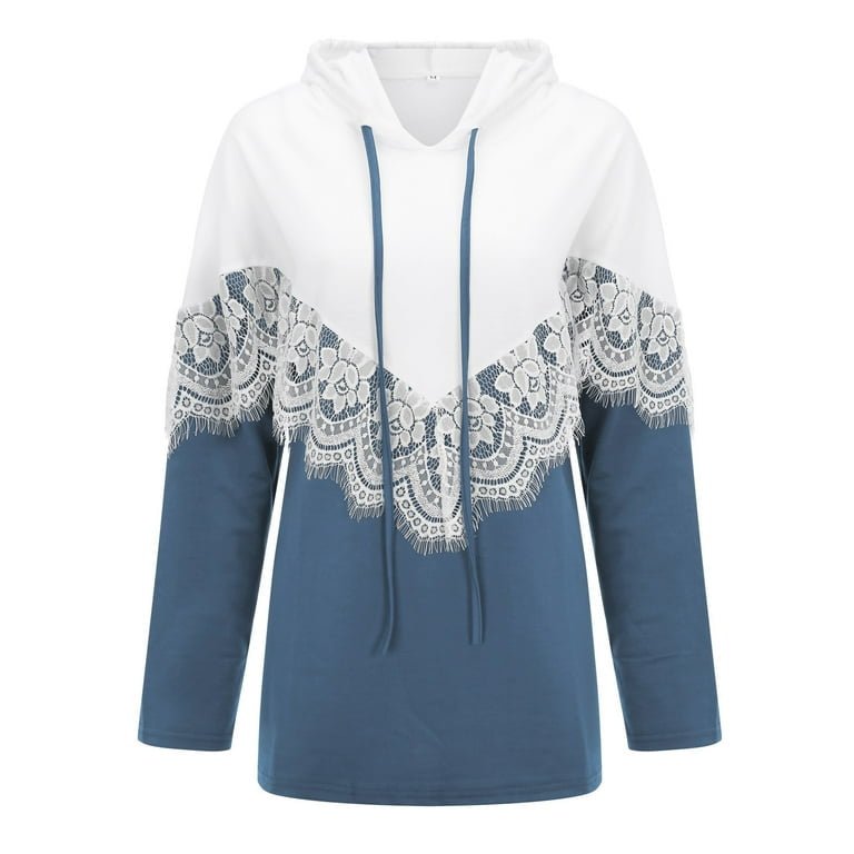 Hoodie Lace Sweatshirt Long Sleeve Pullover Top XD21