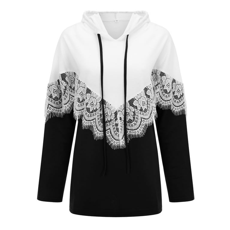 Hoodie Lace Sweatshirt Long Sleeve Pullover Top XD21