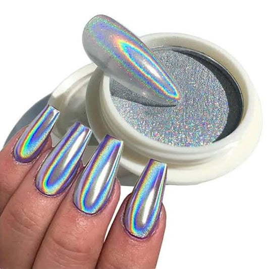 Holographic Rainbow Lazer Nail Glitter Powder - Perfect for Nail Art Designs