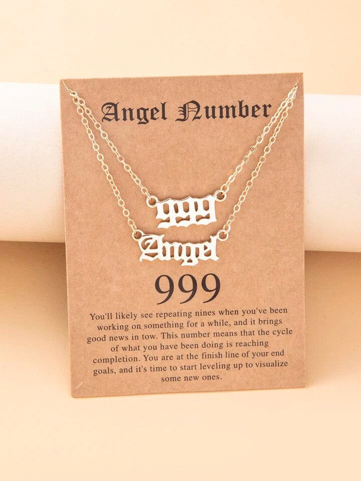 Minimalist Angel Numbers 2pc Necklace Set