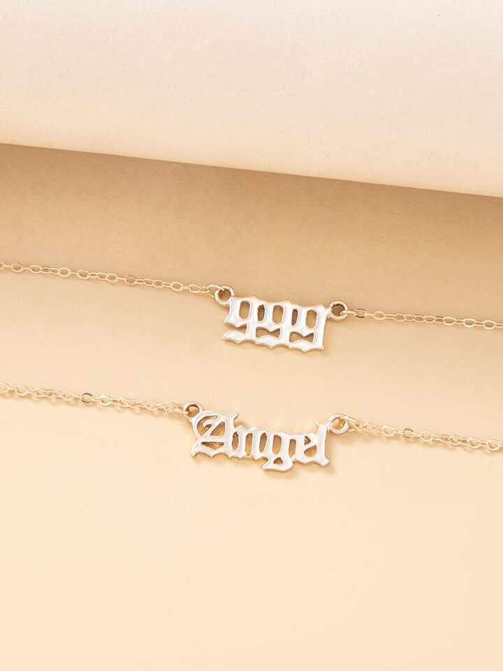 Minimalist Angel Numbers 2pc Necklace Set