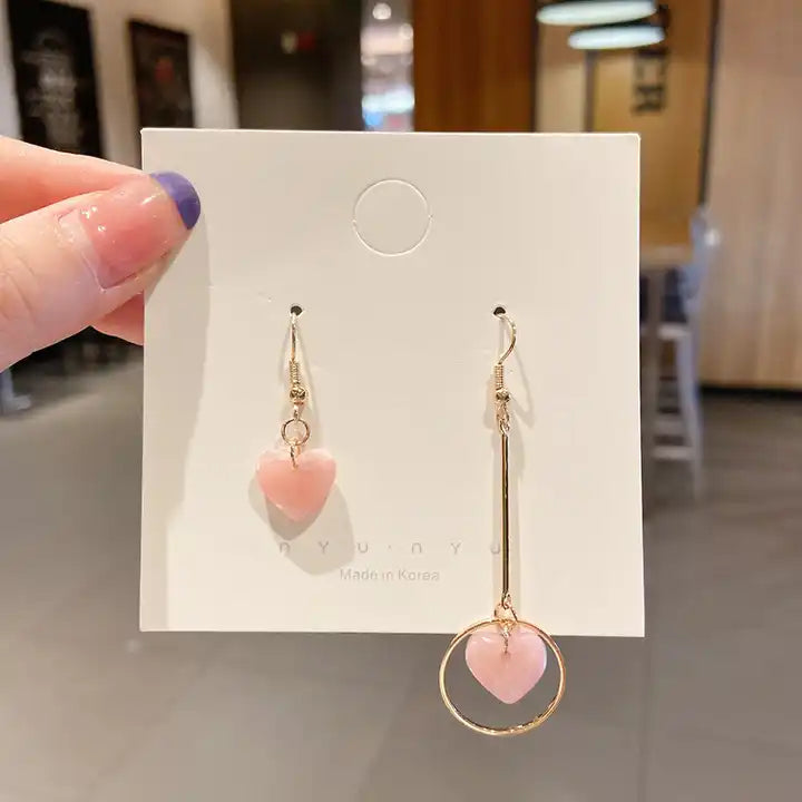 Heart dangle earring set