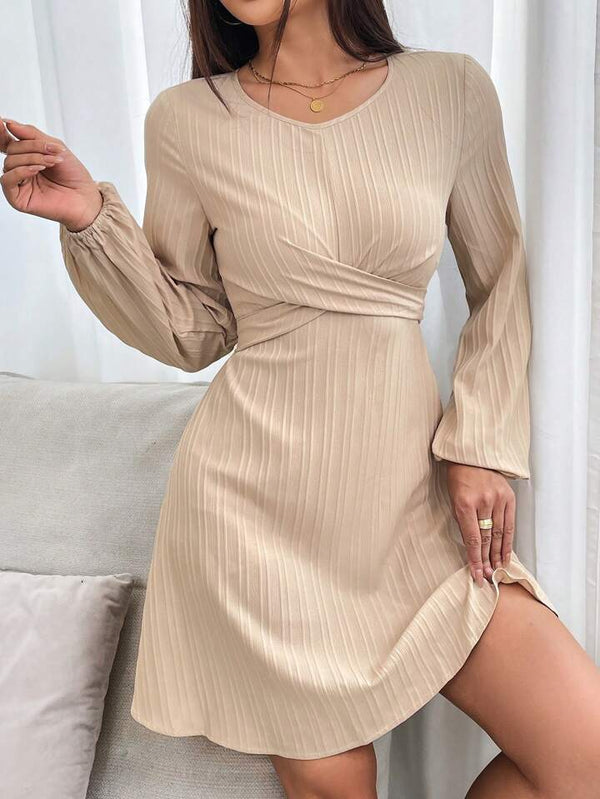 Blush Twist Long-Sleeve Mini Dress